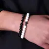 Pulsera de Piedra Natural con Cruz de 8 mm, Simple y de Moda, Pulsera Elástica de Yoga, Transfronteriza, Nuevo Producto, En Stock