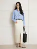 Falda recta versátil de estilo coreano retro, suave y casual, con abertura para mujer, nueva falda vaquera holgada de cintura alta para primavera-verano