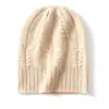 Gorro de Cachemira 2026 Otoño/Invierno Nuevo para Mujer de Gama Alta Color Sólido para Exteriores Cálido Moderno Casual Plegable de Punto Grueso
