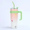 Taza para Coche Big Mac Acero Inoxidable 304 40oz con Asa Termo de Gran Capacidad para Hielo con Popote Taza para Café y Agua