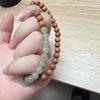 Qingshan Dai pulsera de anillo doble de anillo corredizo de jade Hetian de sándalo con cuentas hechas a mano para mujer joyería de madera estilo pareja