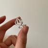 Corea del Sur Dongdaemun Anillo Same Love s925 plata esterlina de cuerpo entero industria pesada grueso corazón de durazno anillo para dedo índice 0450A