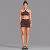 Conjunto de Fitness a Rayas de Bloques de Color Transfronterizo Chaleco Deportivo para Correr al Aire Libre Conjunto de Top Casual para Yoga Pilates