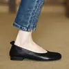 2026 Otoño Nuevos Mocasines Planos Franceses Suaves de Punta Redonda para Mujer Cómodos Suela Suave Slip-on Tacón Bajo Boca Baja Zapatos para Madre