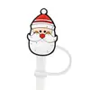 Tampa de palito de Natal personalizada transfronteiriça, capa de palito removível de silicone macio de desenho animado, plugue à prova de poeira, tampa de palito de silicone