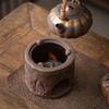 Estufa de alcohol Dunhuang de gres chino vidriado de hierro chapado en oro, tetera lateral, estufa redonda, calentador de té, estufa de té, dispositivo para preparar té al aire libre