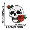 Nuevos parches bordados estilo punk de Qiansheng con diseños de calavera, rosa y mariposa para decorar ropa y sombreros, parches termoadhesivos