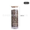 Frasco de Almacenamiento Cilíndrico de Diámetro 100mm de Borosilicato Alto Tapa de Madera de Bambú Botella Sellada Frasco Transparente de Almacenamiento de Cocina Frasco para Granos