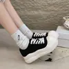 Zapatos Casuales para Mujer que Aumentan la Altura, Punta Redonda, Suela Gruesa, Primavera/Otoño, Modernos 2026, Suela Gruesa, Gamuza, Nuevos, Versátiles para el Trabajo