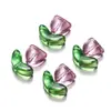 Novas Miçangas Transparentes de Acrílico em Formato de Flor Tulipa com Furos, Miçangas Soltas para Colares DIY, Correntes de Celular, Pingentes e Acessórios de Miçangas