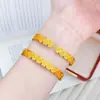 Aleación de Cobre Estilo Tendencia Nacional Técnica Antigua Zaki Lamu Oro Imitación Pulsera Abierta para Mujer, Sensación de Gama Alta de Nicho, Accesorio Apilable