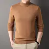 Suéter de Cuello Alto Medio para Hombre 2026 Otoño/Invierno de Punto de Manga Larga Pulóver Holgado de Cuello Medio Suéter Engrosado