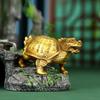 Tortuga de la longevidad de latón del mundo de cobre, cabeza de dragón, tortuga matón debajo de la decoración, escritorio, oficina, estudio, sala de té, pequeña decoración