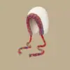 Sombrero de Lana Tejido a Crochet Hecho a Mano para Mujer 2025 Nuevo Invierno Peludo Cálido Adelgazante para la Cara Sombrero de Punto Sombrero de Cubo