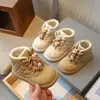 Botas Infantis 2026 Chegada Nova de Inverno Plus Veludo Botas Curtas Infantis Crianças Pequenas e Médias Flores Solado Macio Menina Desenho Animado Botas de Algodão