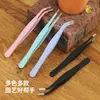 Pinzas de acero inoxidable carnosas codo recto herramienta para micro paisajismo diy pinzas clip