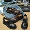 2026 Novo Estilo Couro de Bezerro Brogue Fivela de Metal Jk Mocassins de Couro Planos Versáteis Modernos Sapatos Femininos