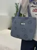 Nova Bolsa de Veludo Coteleiro com Rosto Sorridente Retrô, Bolsa Lancheira Fofa e Portátil de Grande Capacidade, Bolsa de Mão para Mamãe ao Sair