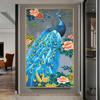 Fabricante de Punto de Cruz TikTok Kuaishou Xiaohongshu Dropshipping Nuevo Modelo 2026 Bordado con Hilo Sala de Estar Bordado Pavo Real Abriendo su Cola