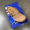 Zapatos Birkenstock de Cuero Brillante para Mujer, Mocasines Cerrados de Invierno con Suela de Corcho, Antideslizantes, Fáciles de Poner, Retro, Pantuflas Cálidas, Modernos