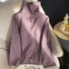 Foto Real de Novo Suéter Estampado Outono 2025 Solto e Versátil Elegante Sofisticado Estilo Preguiçoso Tops para Mulheres
