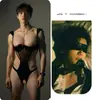 Lencería Sexy para Hombres, Body con Aro de Acero, No Necesita Quitarse, Sin Entrepierna, Transparente, Encaje Rojo y Negro, Atuendo Sexy de Travesti para Coquetear