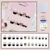 Uñas Vestibles Hechas a Mano Codificadas Personalizadas de 10 Piezas, Parches de Uñas Dulces, Blanqueamiento de Alta Gama, Manicura de Estilo de Lujo Accesible