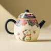 Olla de Huevo de Dragón Blanco de Roca Mineral de Fábrica Flor de Amor Mariposa Gato Lindo Tetera Cerámica de Gama Alta Juego de Té para Una Persona para Beber Tetera Exquisita