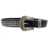 Cinto Novo Estilo Punk com Fivela de Strass e Rebites, Cinto de Couro Personalizado para Mulheres, Cinto Decorativo da Moda para Cintura de Mulheres