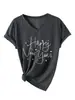 Feliz Año Nuevo Amazon Ebay Sitio Independiente Camiseta Casual Versátil de Manga Corta con Cuello en V para Mujer Capa Base Comercio Exterior