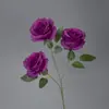 Flores Artificiales, Rosa Anna de Tres Cabezas, Arreglo Floral de Piso para Salón de Bodas, Decoración del Hogar, Flores Falsas, Venta al por Mayor desde Fabricante, Flores de Seda para Hotel