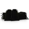 Bolsa de Veludo com Ponto e Cordão Bolsa de Armazenamento Cordão Cordão Bolsa para Joias Preta Bolsa de Armazenamento para Presente