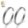 Nuevo Pulsera Tejida de Acero Inoxidable Exclusiva Transfronteriza para Tarjeta Pulida de Acero Pulsera de Pareja con Galvanizado en Forma de C Pulsera ins