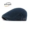 2026 Otoño/Invierno Nuevo Estilo Felpa Gruesa Caliente Gorra Delantera Beret Retro para Hombre Gorra de Pico de Mezclilla Lavada para Mujer