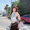 Bikini sexy para chica hot estilo japonés a cuadros para playa, aguas termales, vacaciones, traje de baño bikini de dos piezas para mujer, estilo de deseo puro, busto pequeño