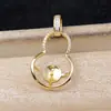 Producto semiacabado de perlas para manualidades Soporte para colgante de perlas Accesorio de joyería de plata S925 Soporte para colgante de calabaza 11-12 JG6223