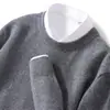 Suéter de Punto de Lana 100% de Color Sólido, Listo para Usar, Cuello Redondo para Hombre, Manga Larga, Otoño e Invierno, Suéter Casual Versátil