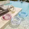 Atacado de fábrica anel de natação inflável transparente com lantejoulas novo anel de natação infantil com lantejoulas flash lantejoulas em estoque