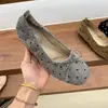 Zapatos de tacón de noche de temporada para el primer encuentro 2026 Otoño Retro coreano Lunares Lazo Punta cuadrada Bailarinas poco profundas
