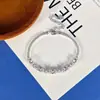 Base de Pulseira Trevo de Quatro Folhas em Prata de Lei S925, Redonda 4mm, Estilo de Luxo Leve de Nicho, Pode Ser Inlaid com Pedras, Acessórios para DIY de Joias de Prata Atacado