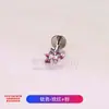 Aretes de Aleación de Titanio F136 Abanico Pequeño Hueco Incrustado con Circonita Tornillo Interno Aretes para Cartílago de la Oreja Aretes para Labio Joyería para Piercing de Titanio G23