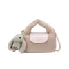 Versión Coreana Bolso Pequeño Cuadrado de Lana de Cordero de Nicho para Mujer Otoño 2025 Nuevo Bolso Cruzado de Hombro Único Casual de Gama Alta