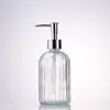 Botella de Lavado de Manos de Rayas Verticales de Alta Calidad, Vidrio Espeso, Botella Dispensadora Multifuncional para Loción y Gel de Ducha, Botella de Vidrio Resistente a la Humedad y al Calor