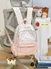 Mochila Doce e Versátil Rosa Morango Estilo Coreano para Alunos do Ensino Fundamental, Simples, Leve, Casual para Viagem, Bolsa Escolar de Grande Capacidade