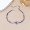 Pulsera de Amatista con Cuentas en Forma de Calabaza, Microincrustaciones de Circonita, Estilo Chino de Moda para Verano, Pulsera Sencilla y de Alta Gama para Mujer