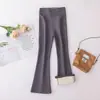 Calça Infantil Nova Estilo para Outono e Inverno, Leggings de Outerwear com Forro de Fleece, Calça de Yoga e Dança Infantil, Calça Flare com Cintura Alta
