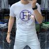 Nova camiseta masculina gola redonda camisa de manga curta strass cavalo meia manga assentamento coringa confortável respirável fábrica atacado