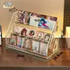 Soporte de exhibición de escritorio acrílico multifuncional, organizador de cosméticos transparente de niveles, estante de almacenamiento de cuentas de gran capacidad