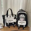 Set de Mochila de Dos Piezas Estilo Bosque para Estudiantes de Secundaria y Preparatoria Femeninas, Gran Capacidad, Multicapa, Ligero, Versátil, Mochila Simple