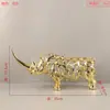 Lujo Accesible Europeo Dorado Calado León Caballo Elefante Animal Escultura Adornos Sala de Estar Entrada Decoración Suave Accesorios para el Hogar